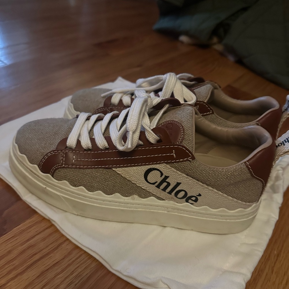 Chloe Brown and Cream Sneakers